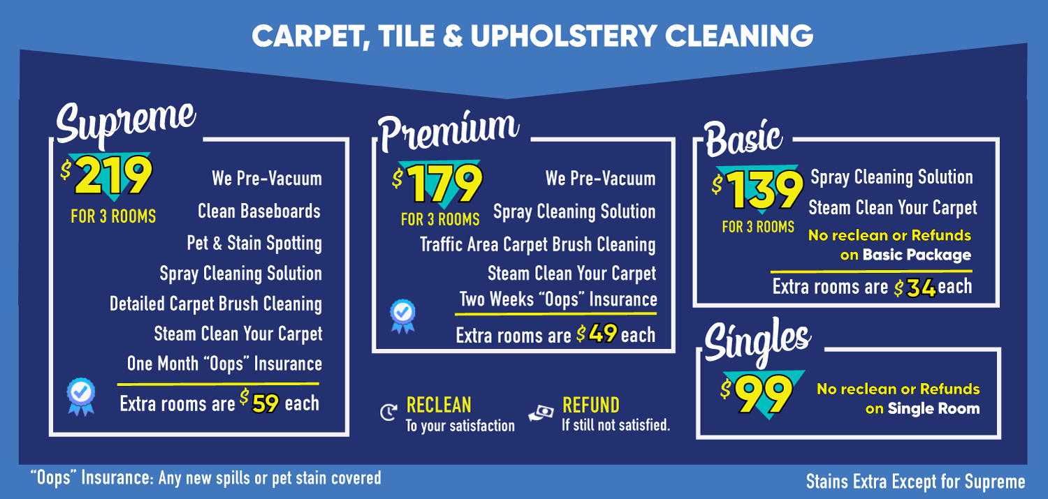 Carpet Cleaning Price Menu